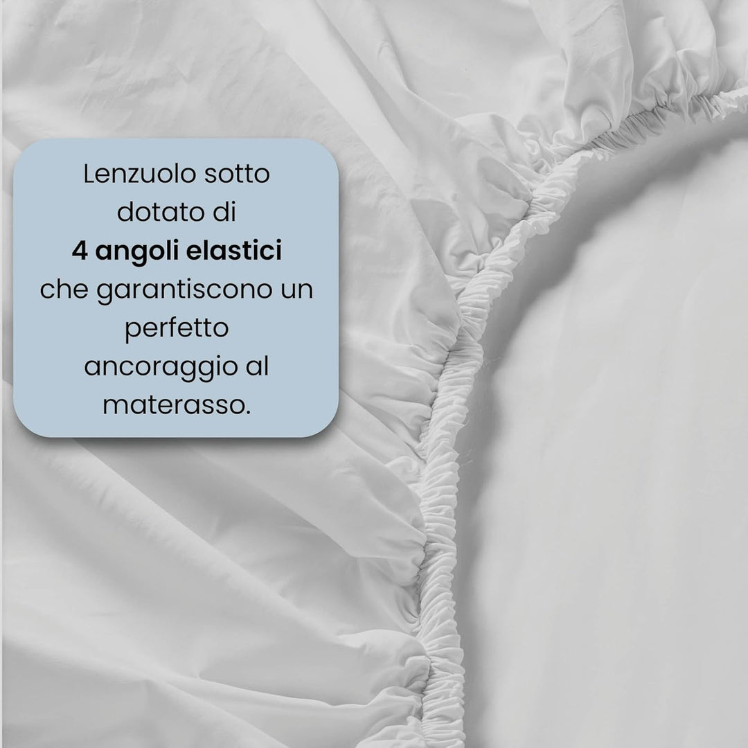 Italian Bed Linen Max Color Bettwäsche-Set, Hell Grau, Doppelte, Hell Grau