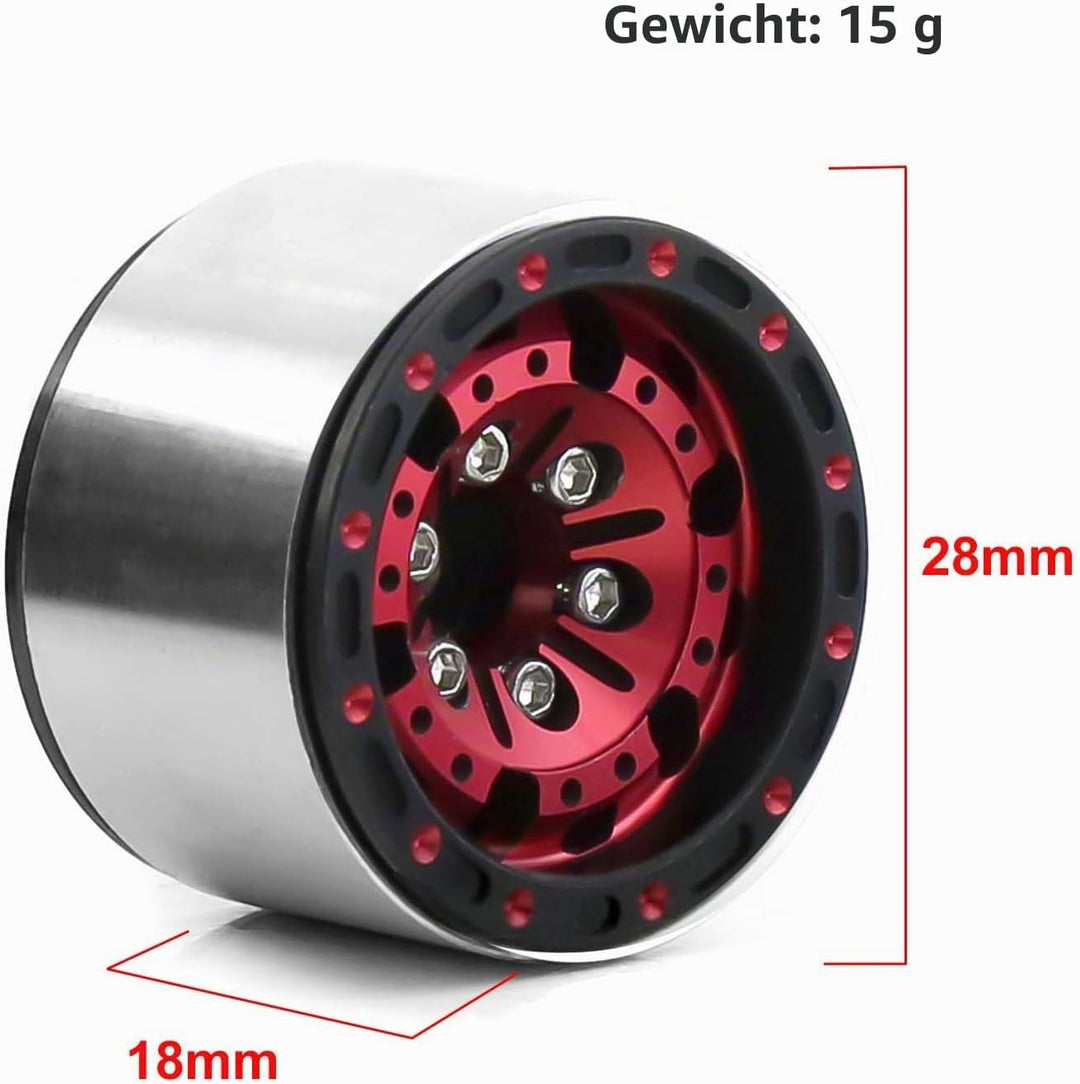 KEEDA 57mm RC Reifen und Räder, 1,0 Zoll Micro Beadlock Felge für 1/18 TRX4M 1/24 RC Crawler Car Axi