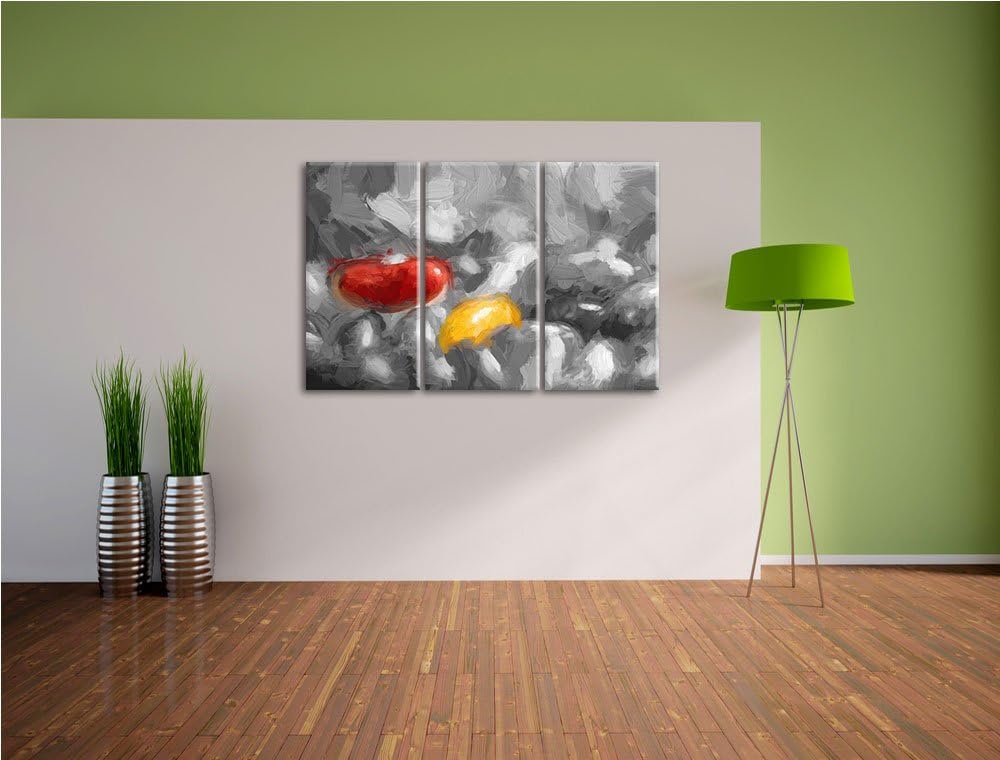 leckere kleine Süssigkeiten schwarz/weiss Deluxe 3-Teiler Leinwandbild 120x80 Bild auf Leinwand, XXL