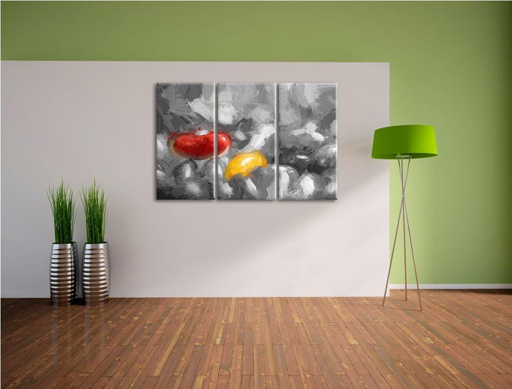 leckere kleine Süssigkeiten schwarz/weiss Deluxe 3-Teiler Leinwandbild 120x80 Bild auf Leinwand, XXL