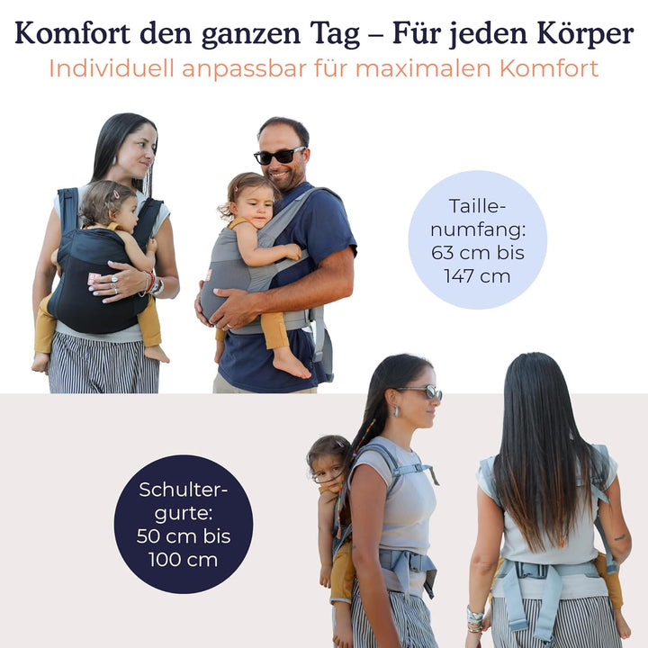 Beco Fly Ultralite Babytrage & Kindertrage – Kompakt, Faltbar & Leicht – Inkl. Transporttasche, Bauc