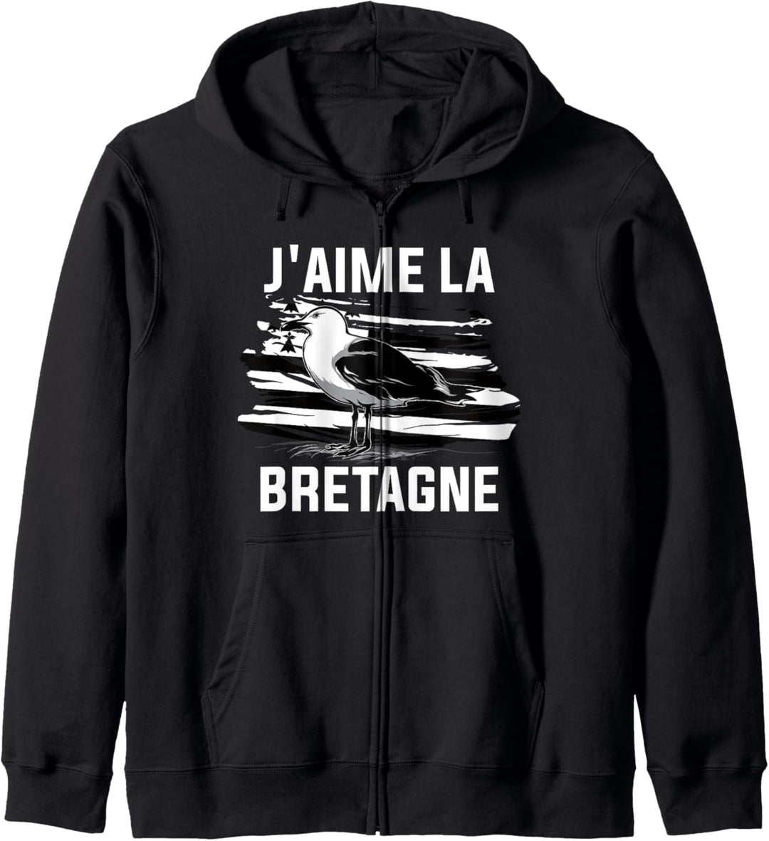 Bretagne Flagge Fahne Urlaub Bretonen Frankreich Möve Kapuzenjacke