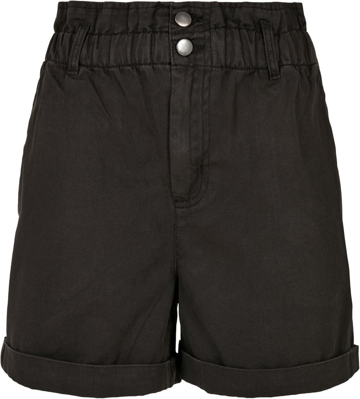 Urban Classics Damen Ladies Paperbag Klassische Shorts 27 Schwarz, 27 Schwarz