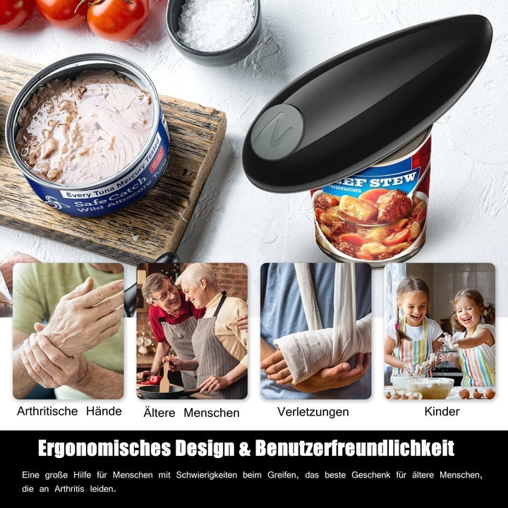 Dosenöffner, Elektrischer Dosenöffner für die Küche, zum schnellen und sicheren Öffnen runder Konser
