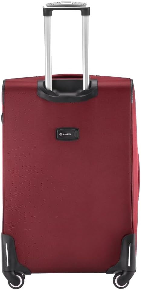 DIAMOND Grosser Weichschalenkoffer XL 28" – Dunkelrot, Codura 1200D, 360° Rollen, Zahlenschloss, Erw