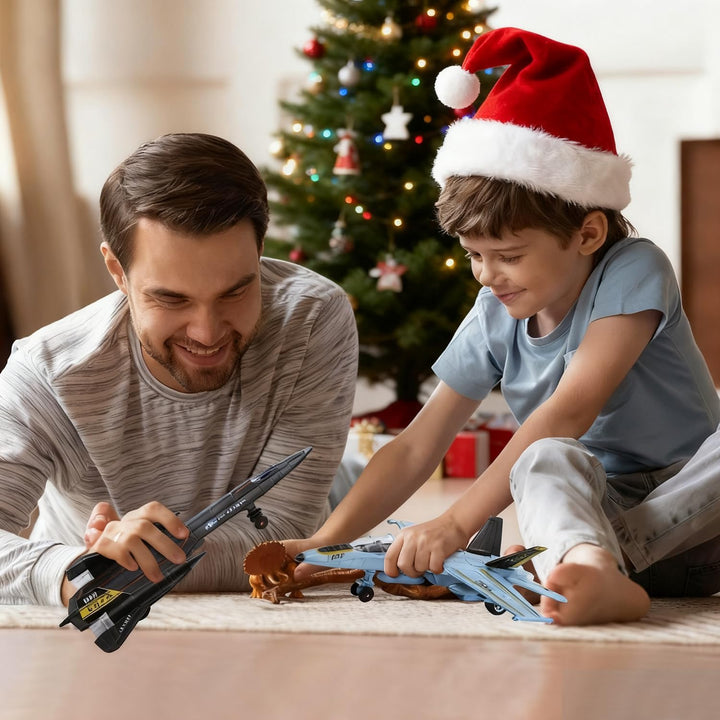HOLYFUN 2 Packungen Spielzeug-Flugzeug für Jungen mit Sound und Licht, Kampfflugzeug-Modellspielzeug