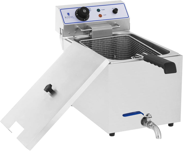 Royal Catering Elektro-Fritteuse Edelstahl (Kapazität 17 L, 3.000 W, Thermostat, Temperaturbereich 6