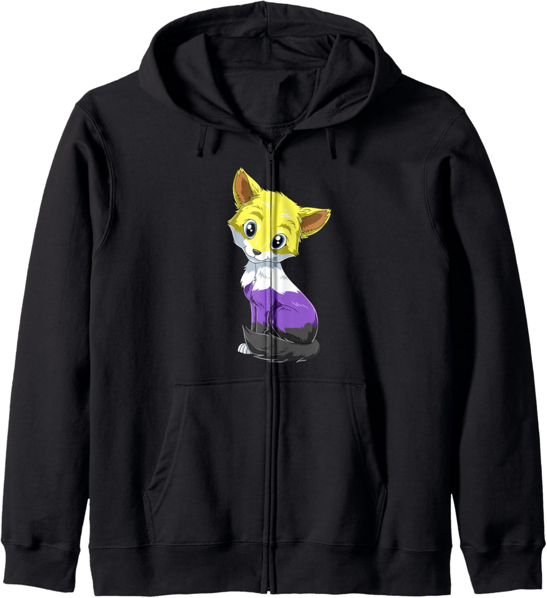Süsser Kawaii Fuchs - Nichtbinär Enby und LGBTQ Geschenk Kapuzenjacke
