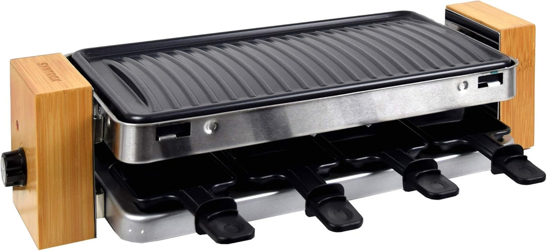 Syntrox Germany RAC-1500WB Lugano Raclette mit 4 Platten mit antihaftbeschichteter Grillplatte und N