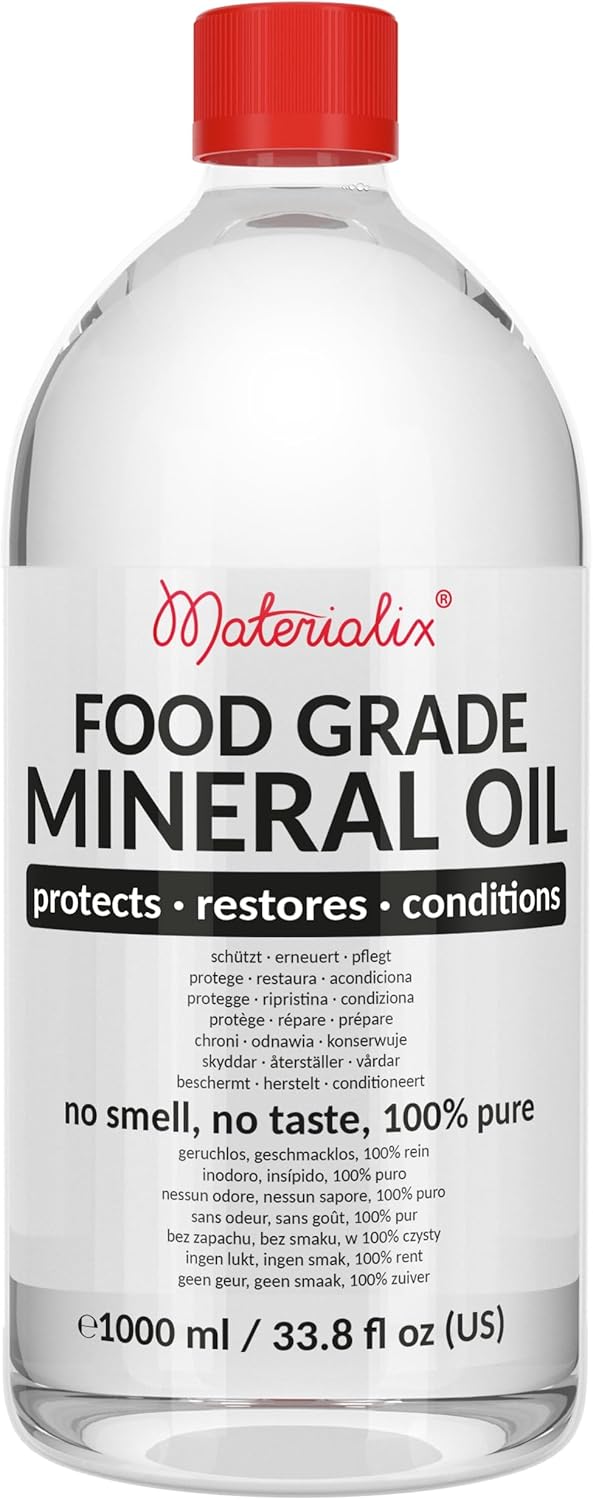 Materialix Mineralöl in Lebensmittelqualität (1l) - für Produkte wie Holz, Bambus, Stein, Schiefer,