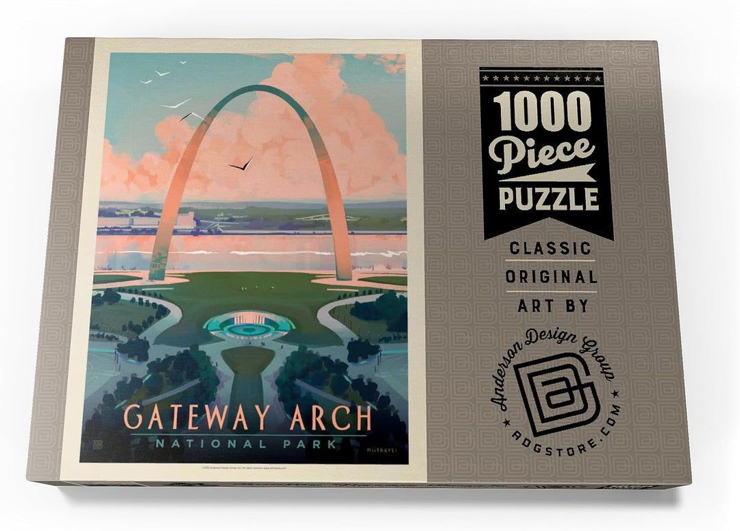 Gateway Arch National Park: Bird's-Eye View, Vintage Poster - Premium 1000 Teile Puzzle - MyPuzzle S