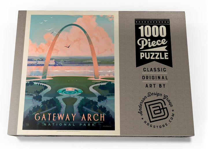 Gateway Arch National Park: Bird's-Eye View, Vintage Poster - Premium 1000 Teile Puzzle - MyPuzzle S