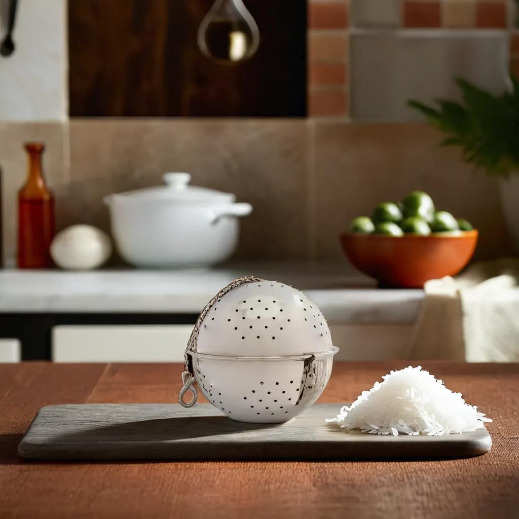 GSD Haushaltsgeräte S D Haushaltsgeräte 40 150 Reiskugel aus Edelstahl, Silber