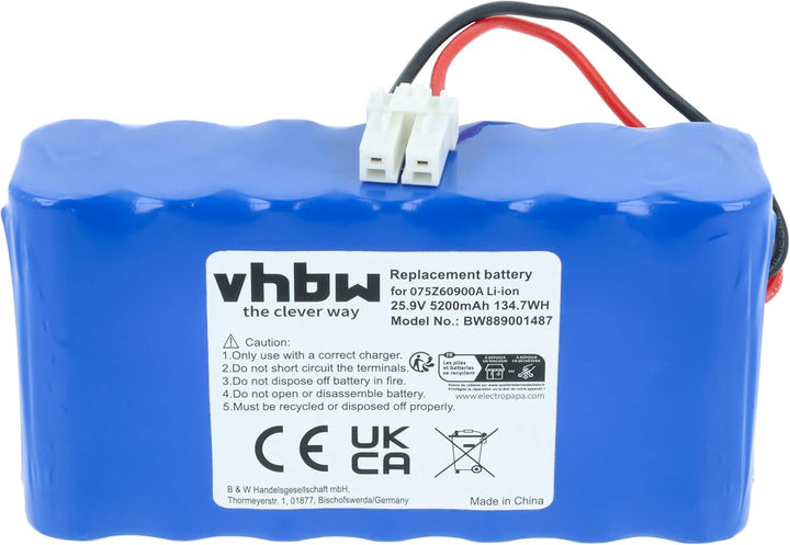 vhbw Akku kompatibel mit Ambrogio Twenty Elite L20 Rasenroboter Rasenmäher (5200mAh 25,9V Li-Ion)