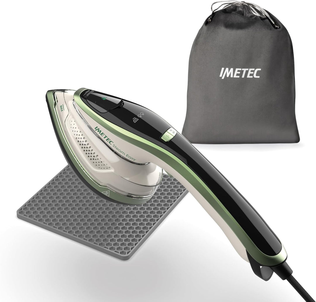 Imetec Steam Easy Dampfbügeleisen, tragbar, vertikales und horizontales Bügeln, Keramiksohle, dreifa