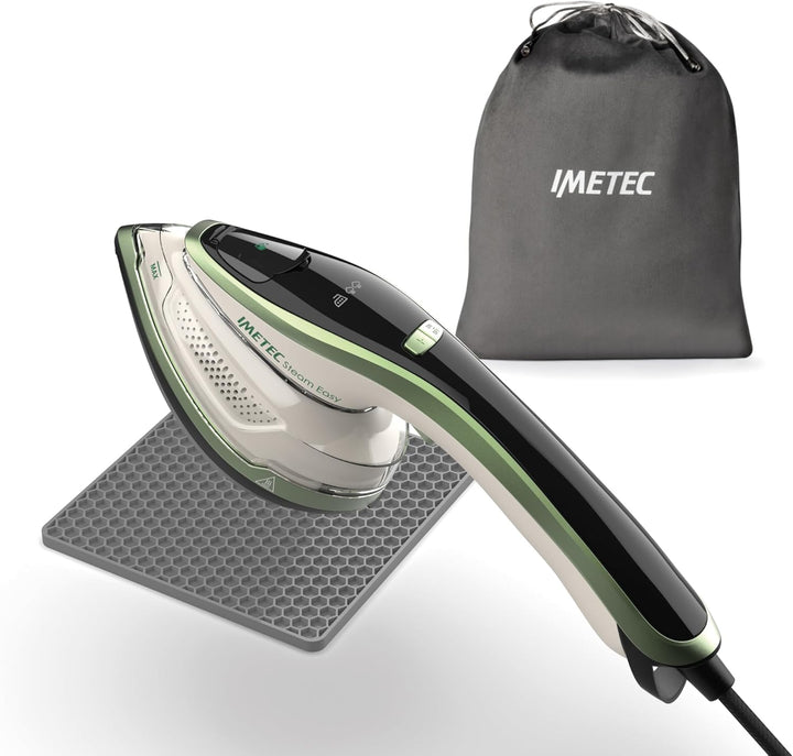 Imetec Steam Easy Dampfbügeleisen, tragbar, vertikales und horizontales Bügeln, Keramiksohle, dreifa