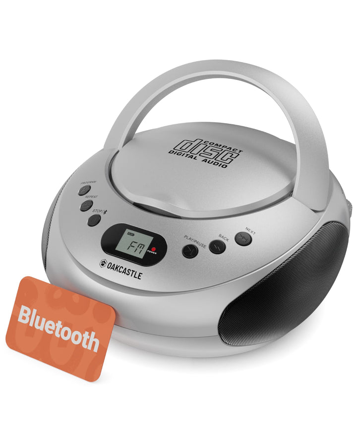 OAKCASTLE CD250 Tragbar Bluetooth Boombox | Einfache Kontrollen CD Player fur Kinder | Tragbare CD S