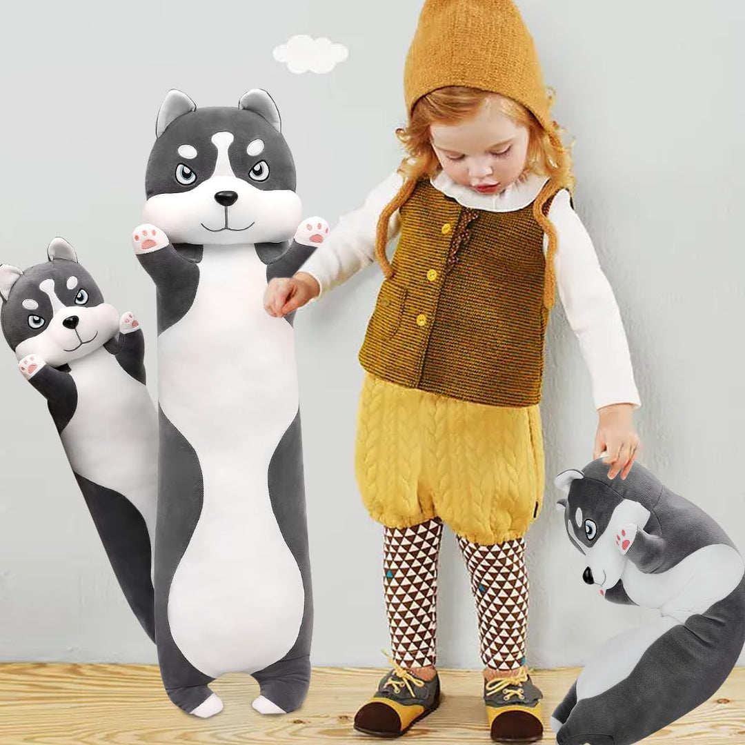 LEcylankEr Husky Kuscheltier 50/70/90/110 cm Weicher Kuscheltier Hund, Hunde Plüschtier Kissen, Husk