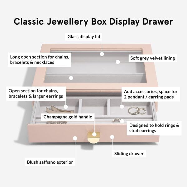 Stackers Blush Classic Jewellery Box - Set of 3 (with drawers) Blush Pink, Blush Pink