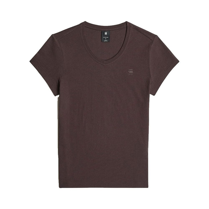 G-STAR Damen Eyben Slim V-Neck Top 2.0 XXS Beige (Chocolate Plum D24533-4107-g692), XXS Beige (Choco