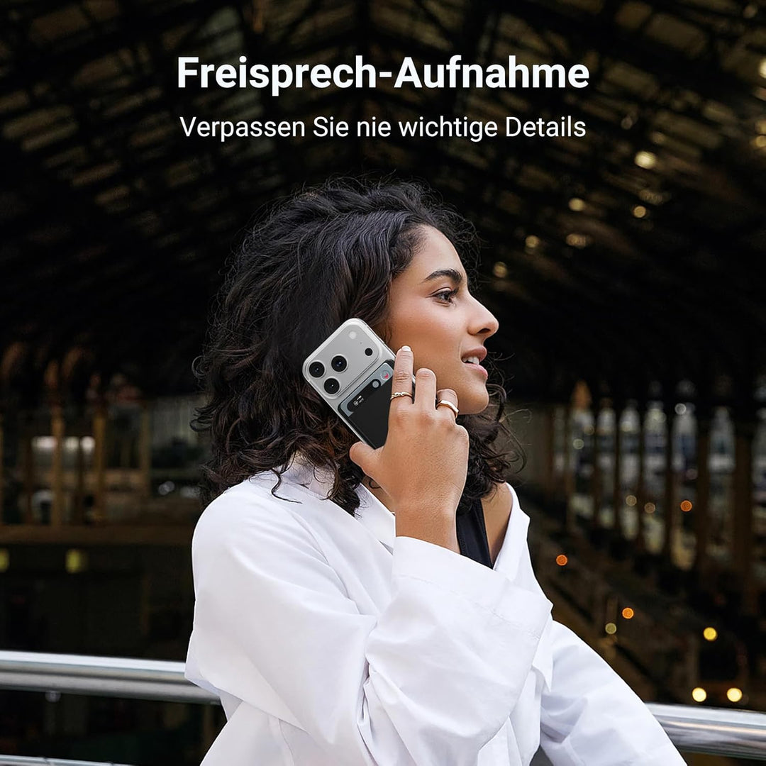 MECHEN KI Diktiergerät Digitales, 64GB Aufnahmegerät mit KI-Technologie zum Transkribieren und Zusam