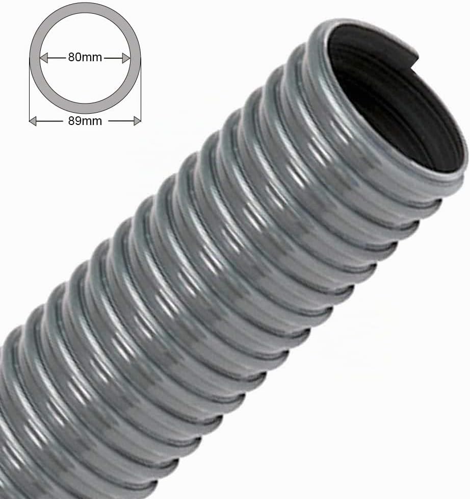 FLEXTUBE PVC-L 80mm, Länge Meterware - leichter, flexibler Saugschlauch, Spiralschlauch aus PVC, Sch