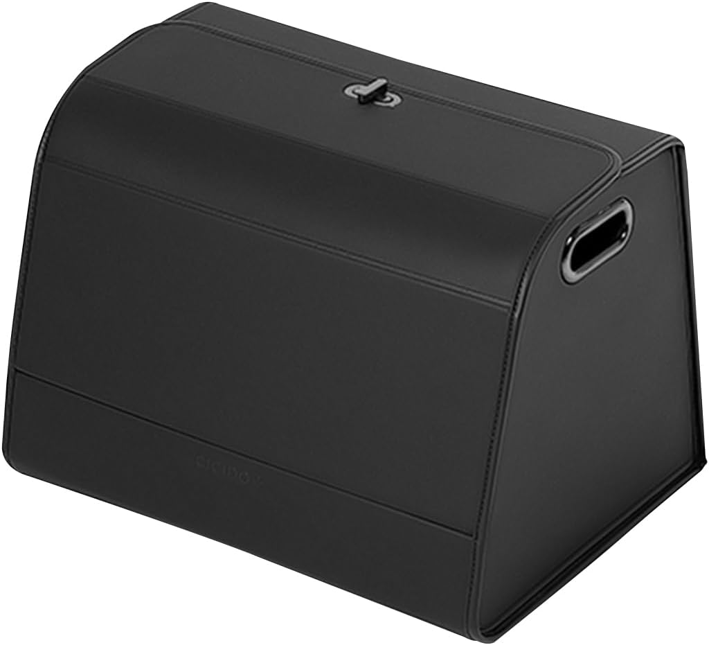 Ergocar Kofferraum Organizer, PU-Leder Autotasche Auto Kofferraum Box mit Deckel, Zusammenklappbarer