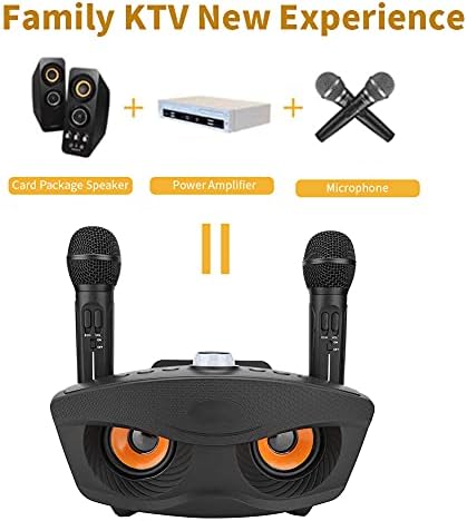 Bewinner Kabelloser Karaoke, Heim Bluetooth Lautsprecher mit Zwei Mikrofonen, Mikrofon Tragbarer Kar