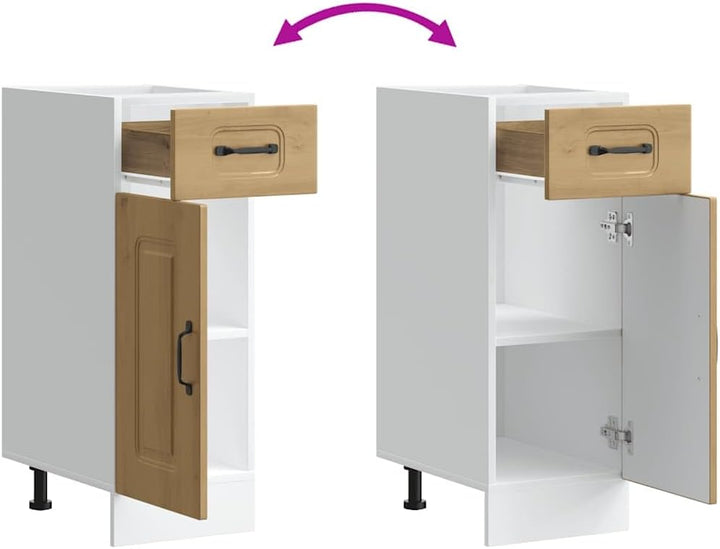 vidaXL Küchenunterschrank Kalmar Artisan-Eiche Holzwerkstoff, Spülenunterschrank, Schrank Küche, Lag