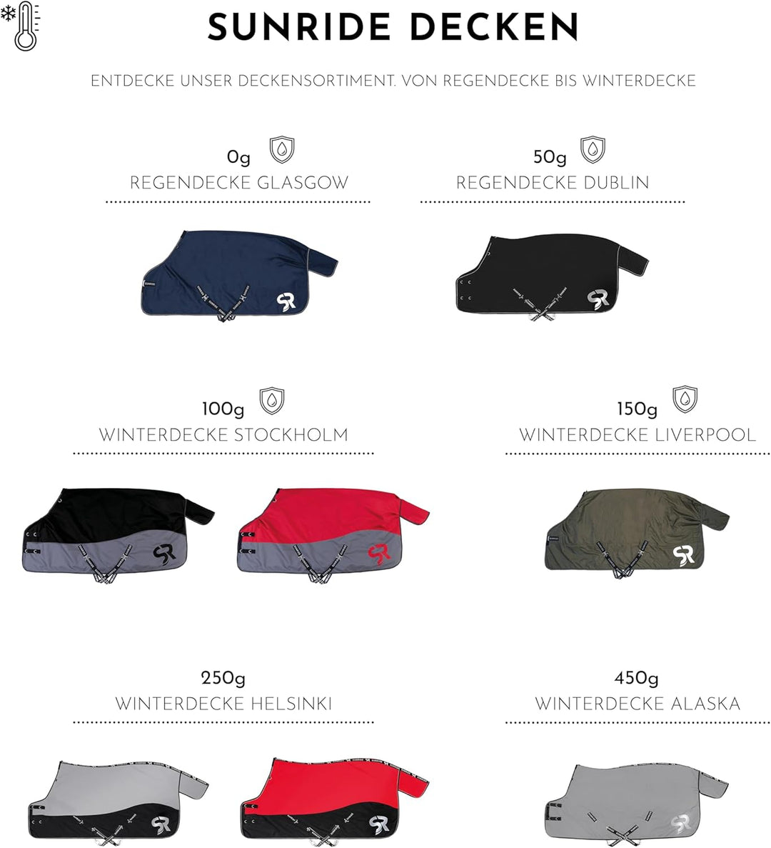 SUNRIDE Halsteil 50g kompatibel mit unseren Stalldecken und Regendecken - 600D Ripstop, wasserdicht