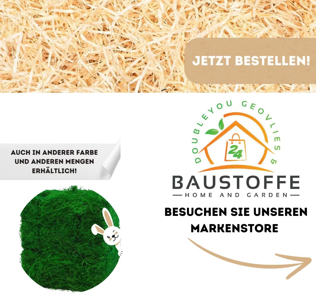 20 Kilogramm (Kg) Holzwolle | Natur | Erdbeerholzwolle | In Deutschland hergestellt | Ideal als Füll