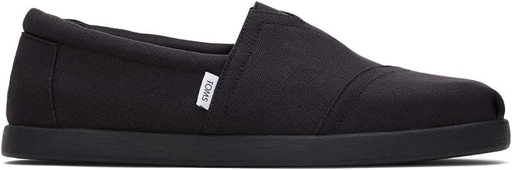 TOMS Herren Alp FWD Flacher Slipper 40.5 EU Black Black Recycled Cotton Canvas, 40.5 EU Black Black