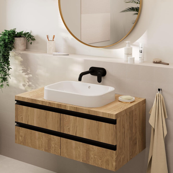 hansgrohe Waschtischarmatur Unterputz Vernis Blend, Wasserhahn Bad für Wandmontage, Badarmatur wasse