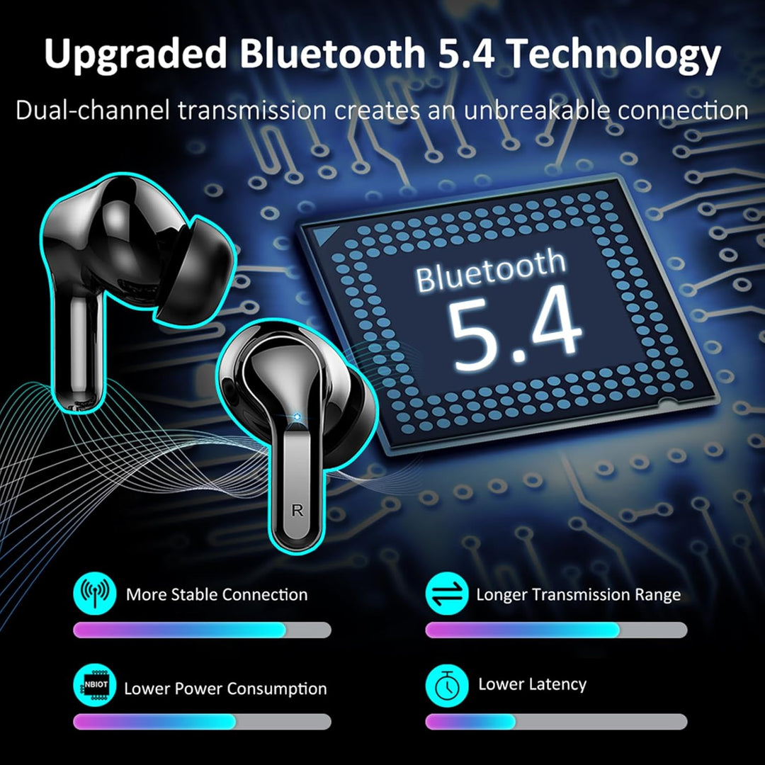 2026 Kopfhörer Kabellos Bluetooth 5.4, 6D Stereo Bluetooth Kopfhörer, 56Std Tiefer Bass ENC Noise Ca