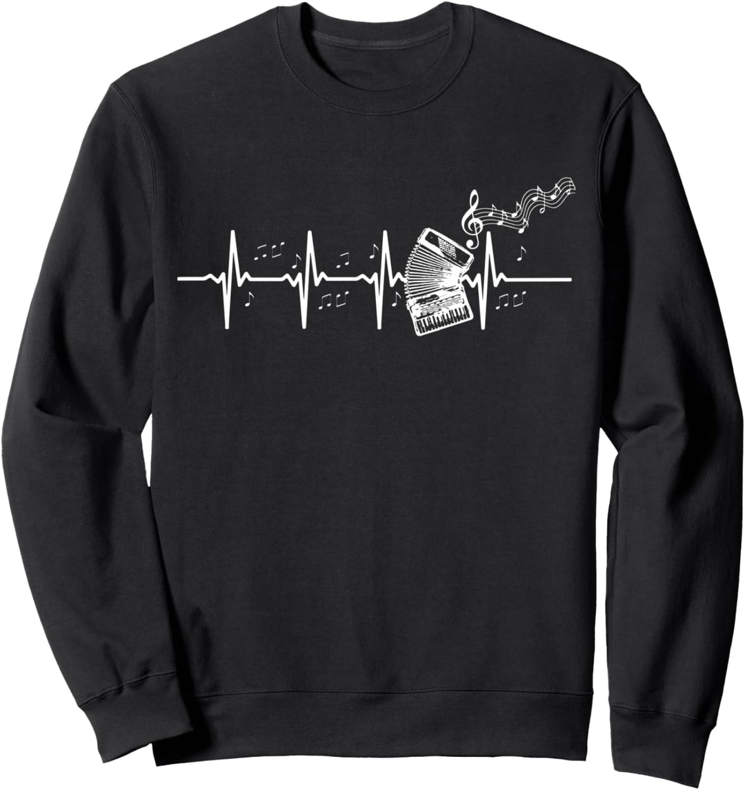 Herzschlag Herzklopfen Akkordeon Instrument Sweatshirt