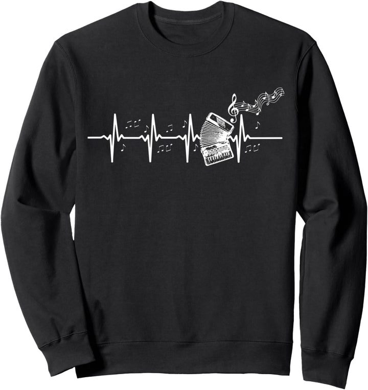 Herzschlag Herzklopfen Akkordeon Instrument Sweatshirt