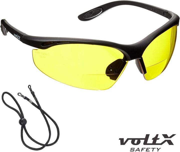 voltX 3 x Constructor' BIFOKALE Schutzbrille mit Lesehilfe (+2.5 Dioptrie klare, gelbe & polarisiert