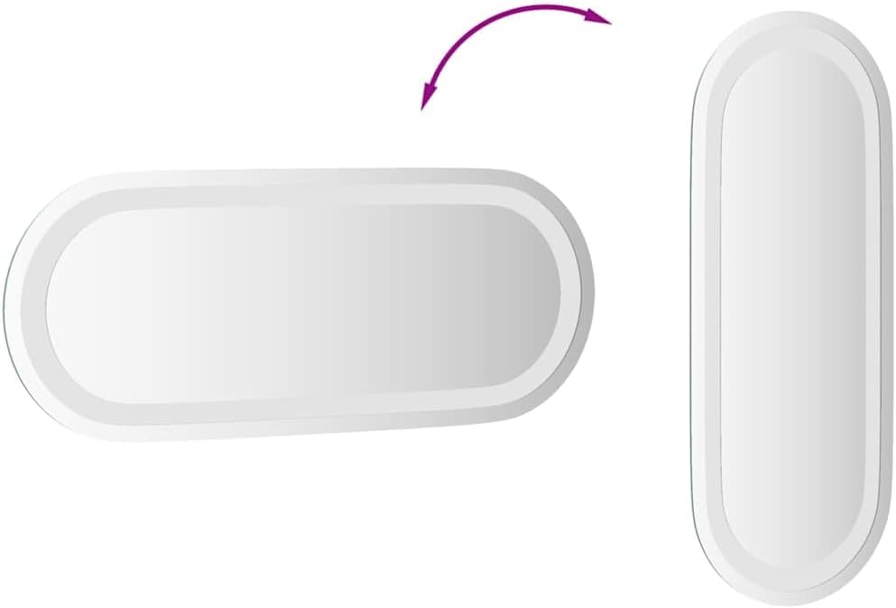 vidaXL LED Badspiegel, Spiegel für Badezimmer, Badezimmerspiegel Wandmontage mit 1 Haken, Wandspiege