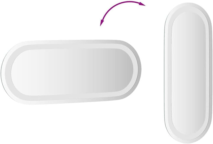 vidaXL LED Badspiegel, Spiegel für Badezimmer, Badezimmerspiegel Wandmontage mit 1 Haken, Wandspiege