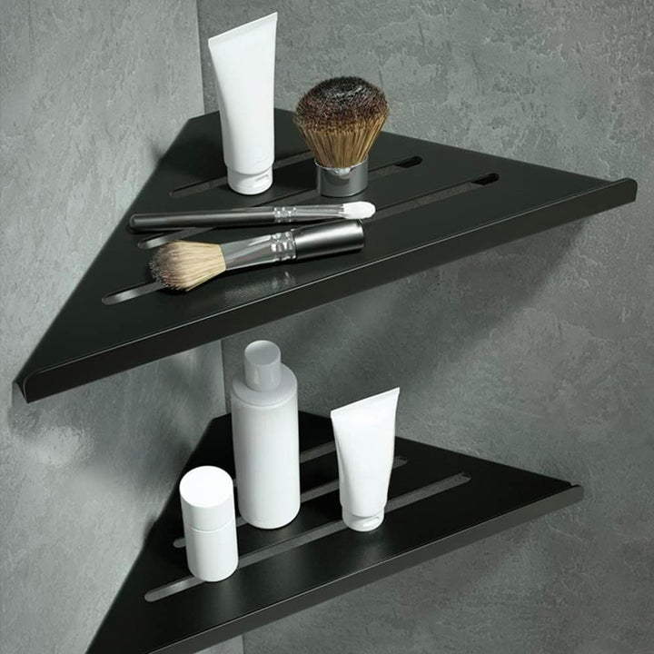 Biutimarden 30CM Schwarz Duschregal Ohne Bohren Eckablage Badregal Selbstklebende SUS304 Edelstahl D