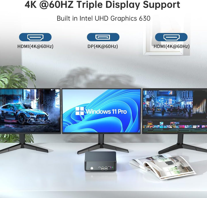 Thdeukoty Mini PC mit Core i9-9880H 2,3 bis zu 4,8GHz, 64G DDR4 1T NVME SSD, Windows 11 Pro Desktop