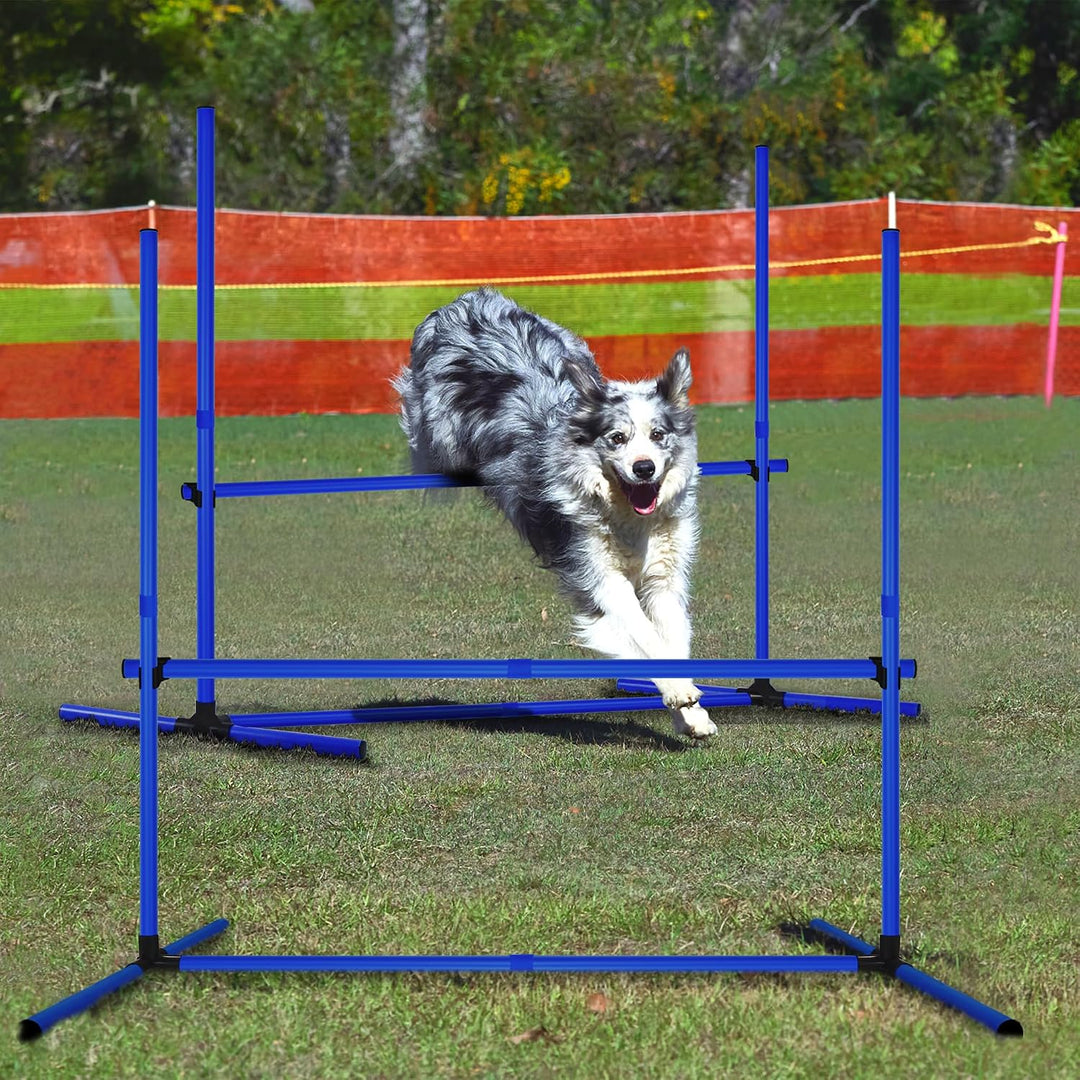 SUBTLETY 4 Stück Hürdenset Einstellbar Slalomstangen mit Tragtasche, Kunststoff Agility Ausrüstung f