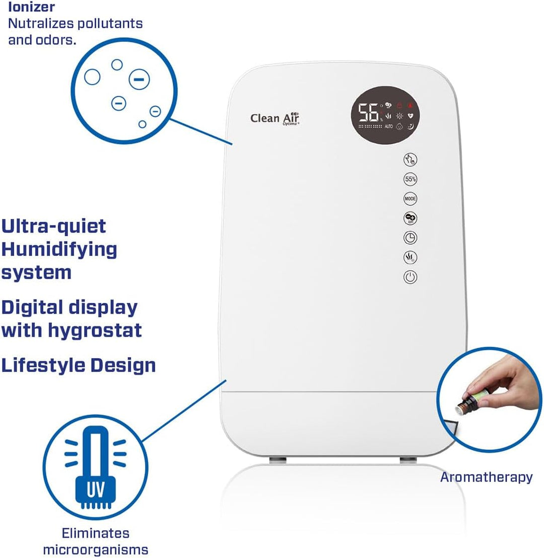 Luftbefeuchter mit Ionisator und Aromatherapie - Clean Air Optima CA-607W Smart - Befeuchtungsleistu