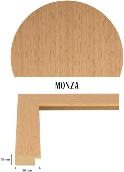 Bildershop-24 Bilderrahmen Monza in BUCHE in 68 X 98 Fotorahmen, Wechselrahmen, Posterrahmen, Puzzle