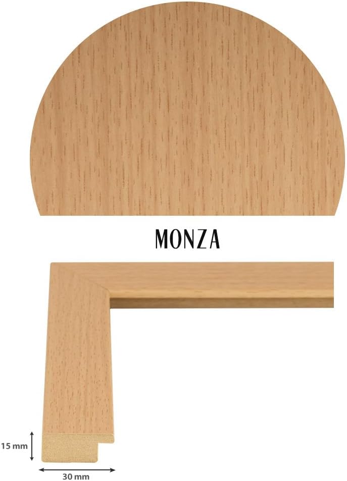 Bildershop-24 Bilderrahmen Monza in BUCHE in 68 X 98 Fotorahmen, Wechselrahmen, Posterrahmen, Puzzle