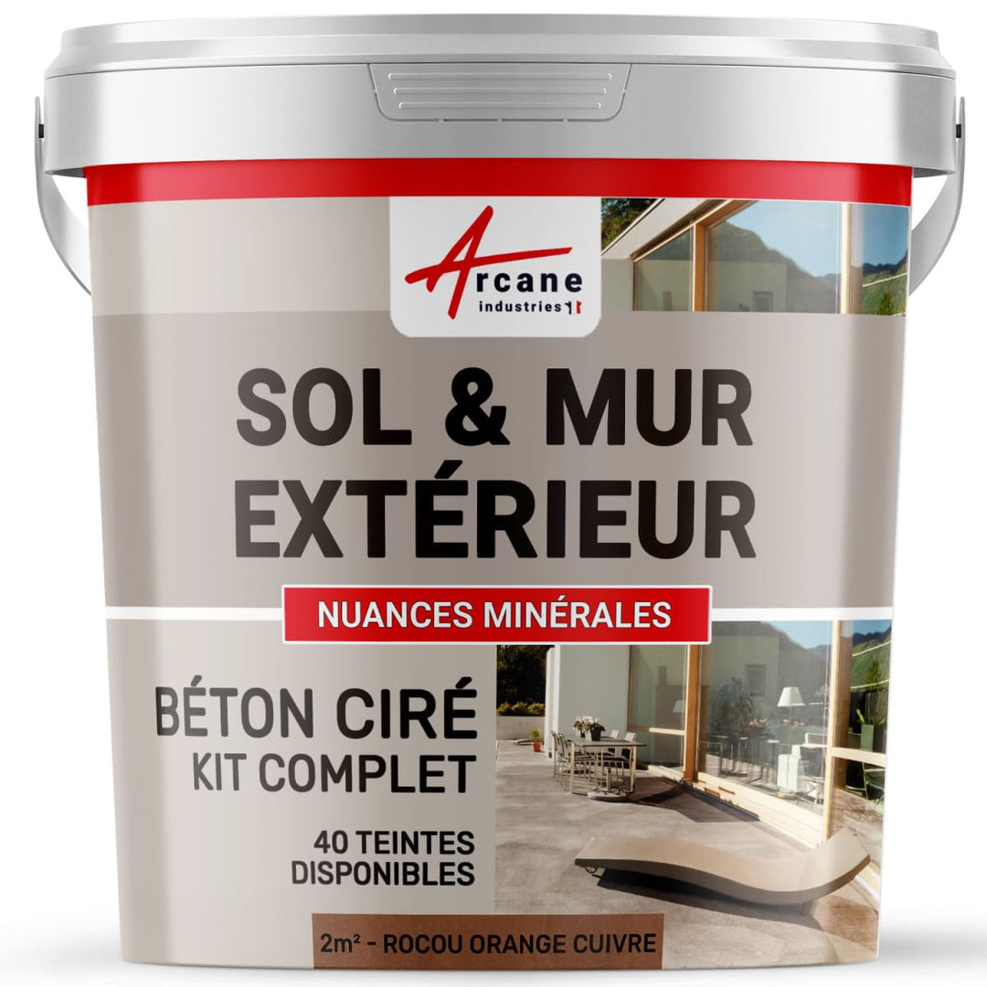 Komplettset – Béton Ciré extérieur – Arbeitsplatte – Feinputz/Sichtbeton. kit 2 m² Rocou - Orange Cu