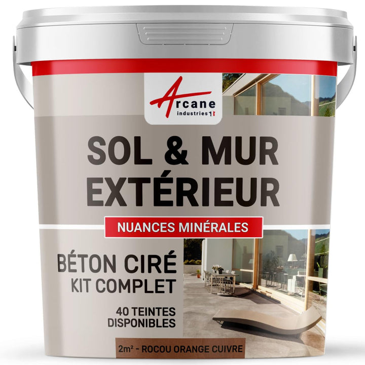 Komplettset – Béton Ciré extérieur – Arbeitsplatte – Feinputz/Sichtbeton. kit 2 m² Rocou - Orange Cu