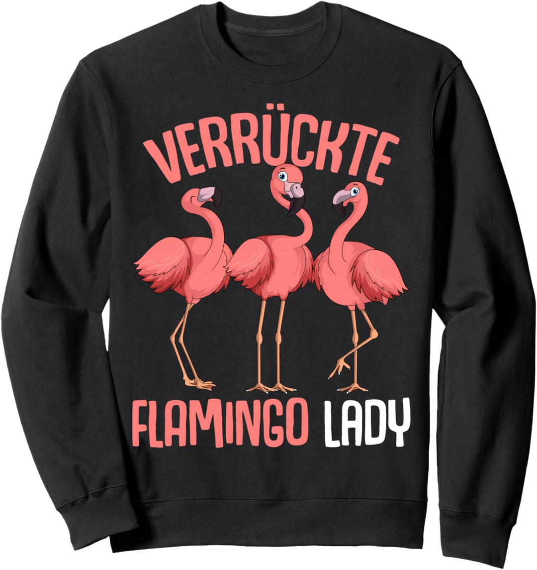 Verrückte Flamingo Lady Damen Mädchen Sweatshirt
