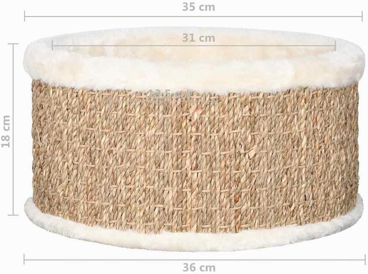 vidaXL Katzenkorb Rund 36cm Seegras Katzenbett Hundebett Schlafplatz Katzen