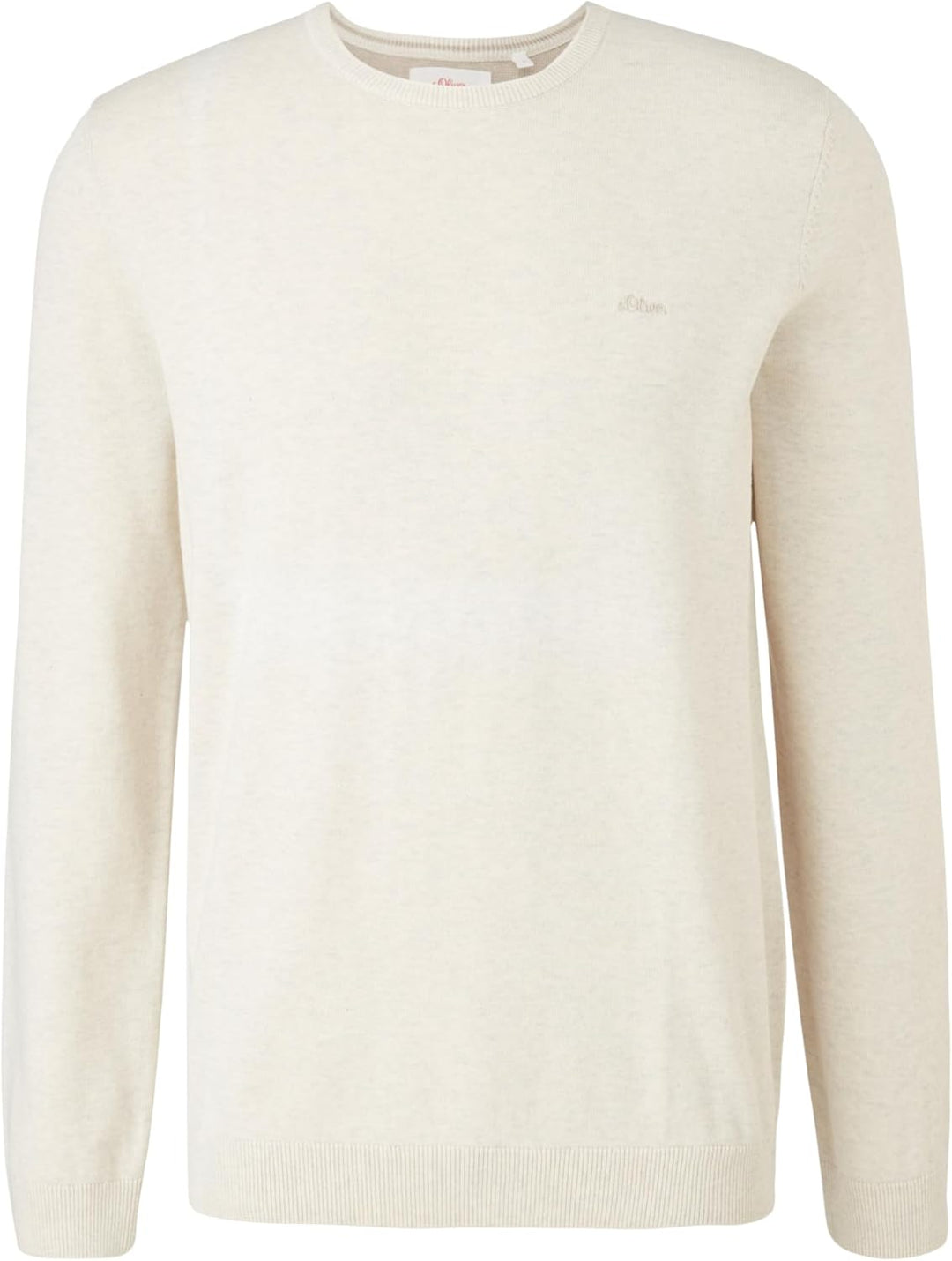 s.Oliver Herren 2152193 Pullover mit Logo-Stitching M Cremefarben(03w0), M Cremefarben(03w0)